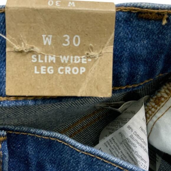 Madewell Jeans Womens 30 Slim Wide Leg Crop Button Fly Mid Wash Streetwear Denim - Picture 15 of 16